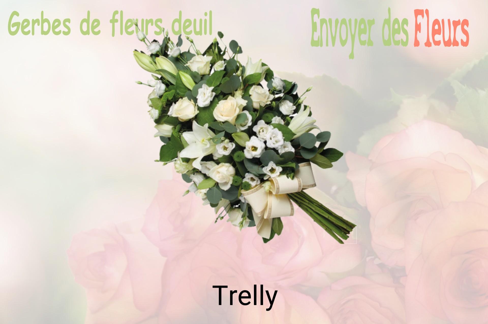 Gerbe de fleurs de deuil livrée à Trelly